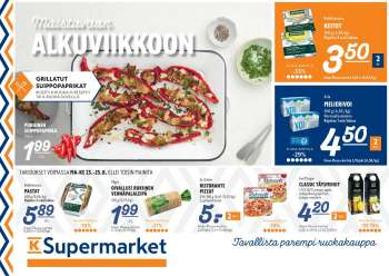 K-Supermarket tarjoukset  - 23.08.2021 - 25.08.2021.