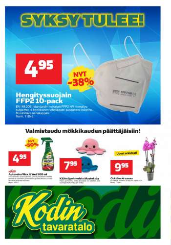 Kodintavaratalo tarjoukset  - 23.08.2021 - 01.09.2021.