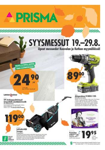 Prisma tarjoukset  - 19.08.2021 - 29.08.2021.
