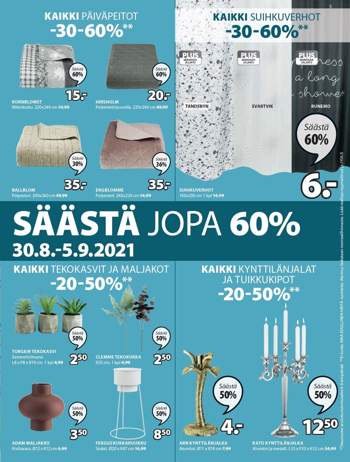 JYSK tarjoukset - 30.08.2021 - 12.09.2021. Sivu 5