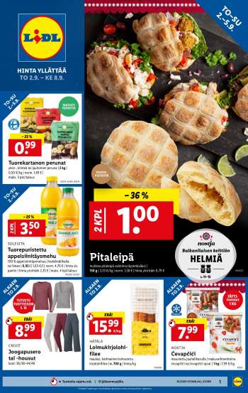 Lidl tarjoukset  - 02.09.2021 - 09.09.2021.