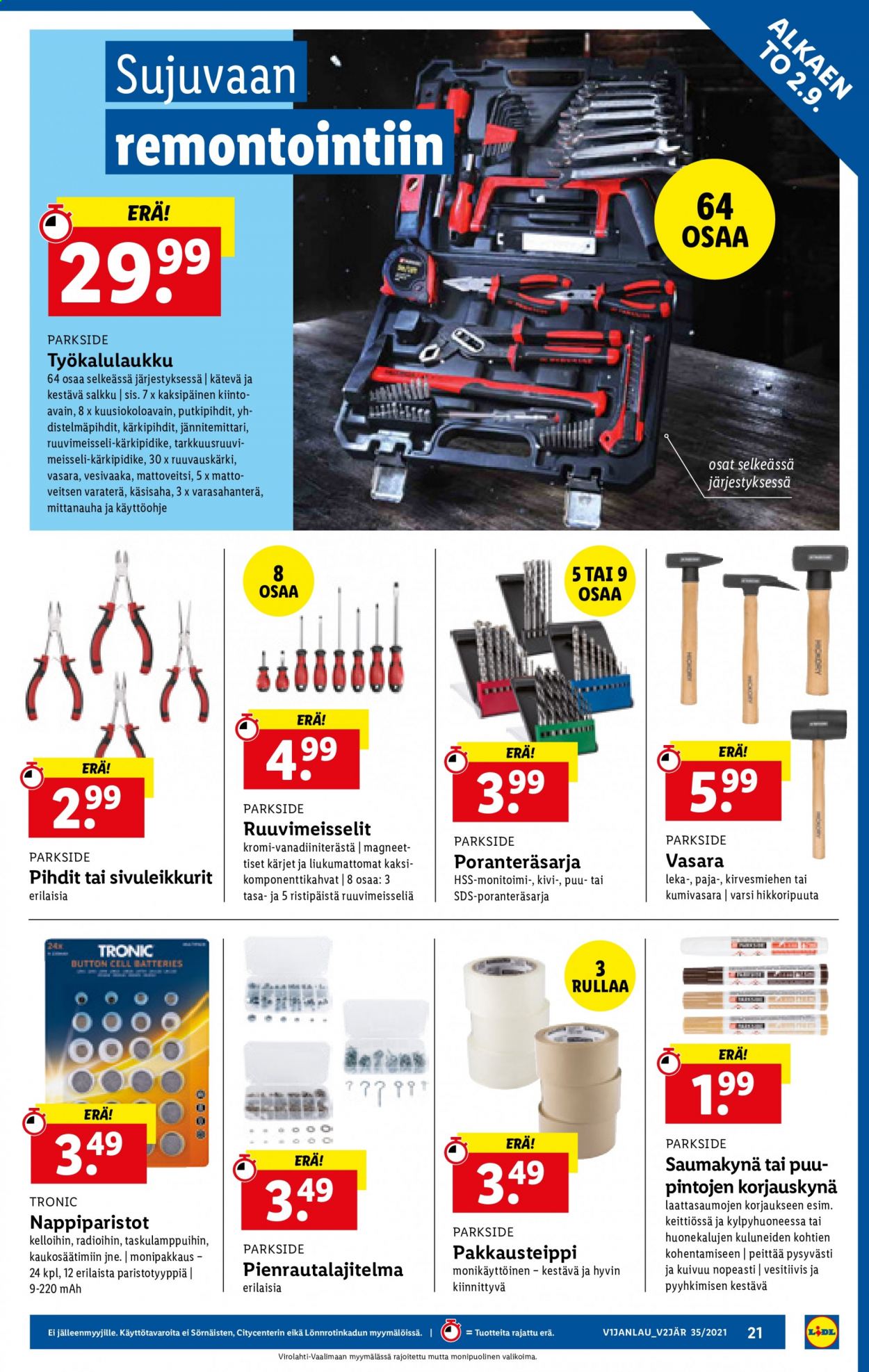 Lidl tarjoukset - 02.09.2021 - 08.09.2021. Sivu 21