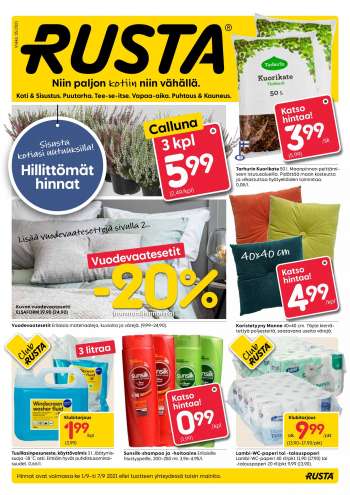 Rusta tarjoukset  - 01.09.2021 - 07.09.2021.
