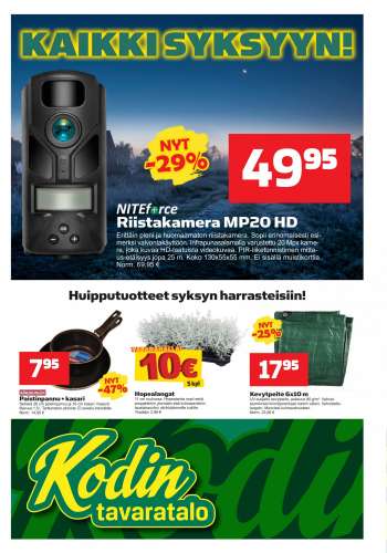 Kodintavaratalo tarjoukset  - 30.08.2021 - 08.09.2021.