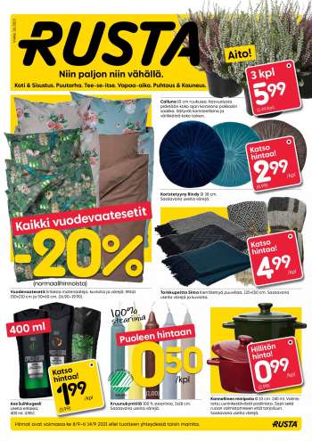Rusta tarjoukset  - 08.09.2021 - 14.09.2021.