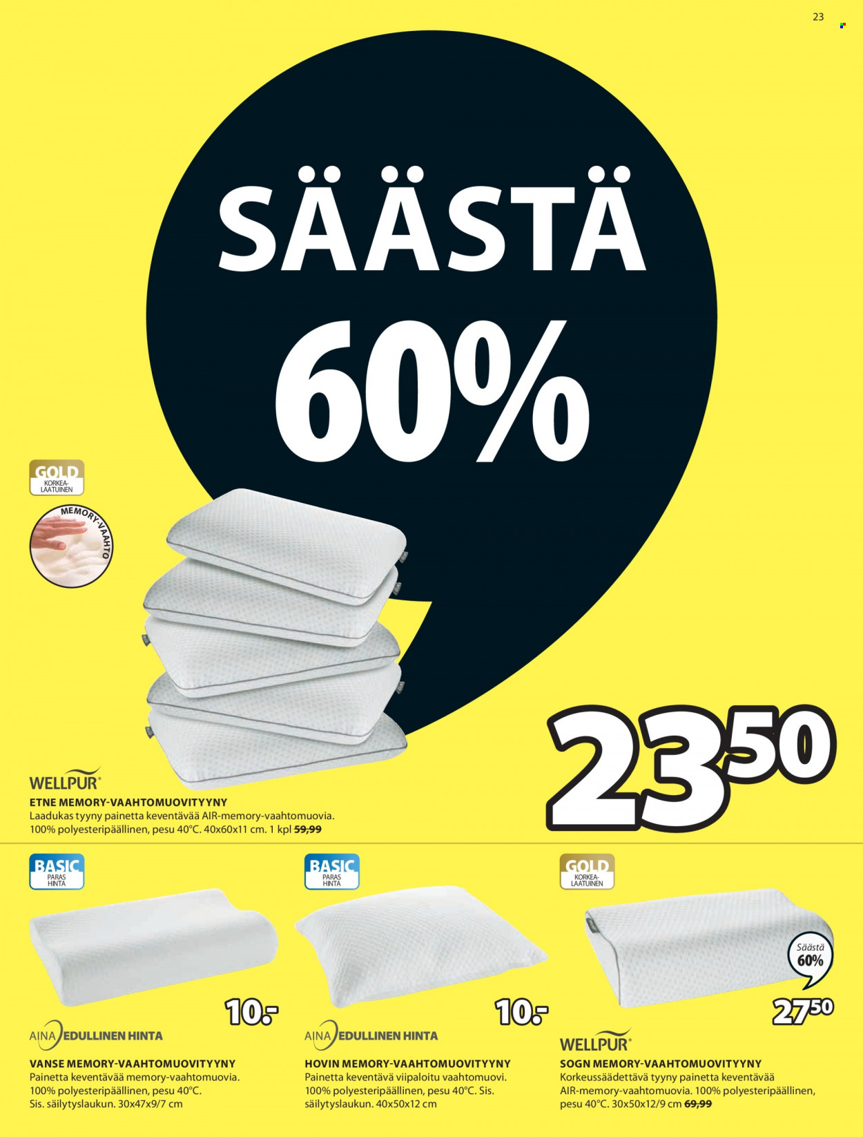 JYSK tarjoukset - 06.09.2021 - 19.09.2021. Sivu 23