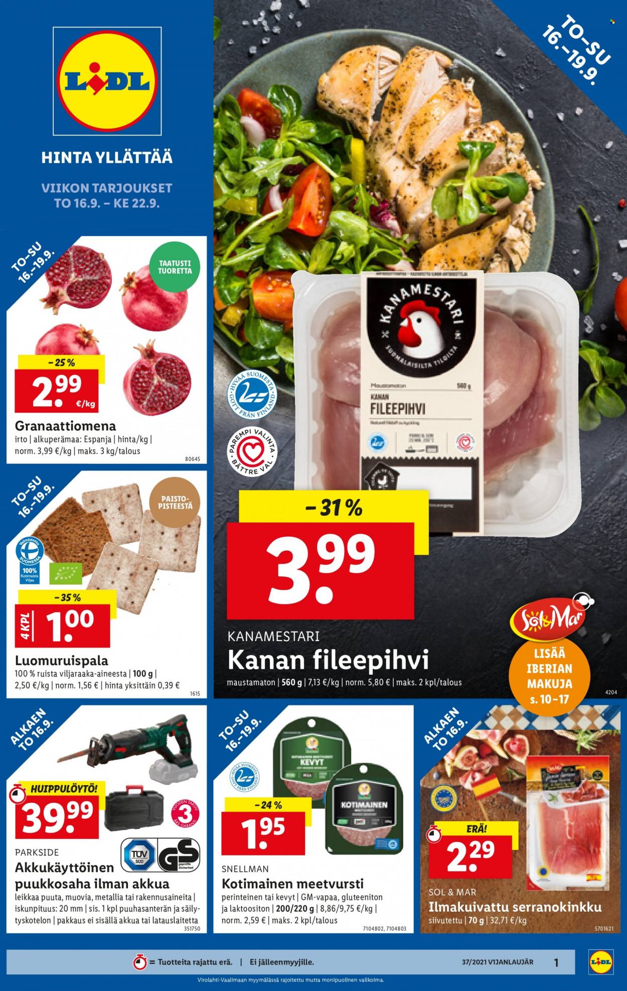 Lidl tarjoukset - 16.09.2021 - 22.09.2021. Sivu 1