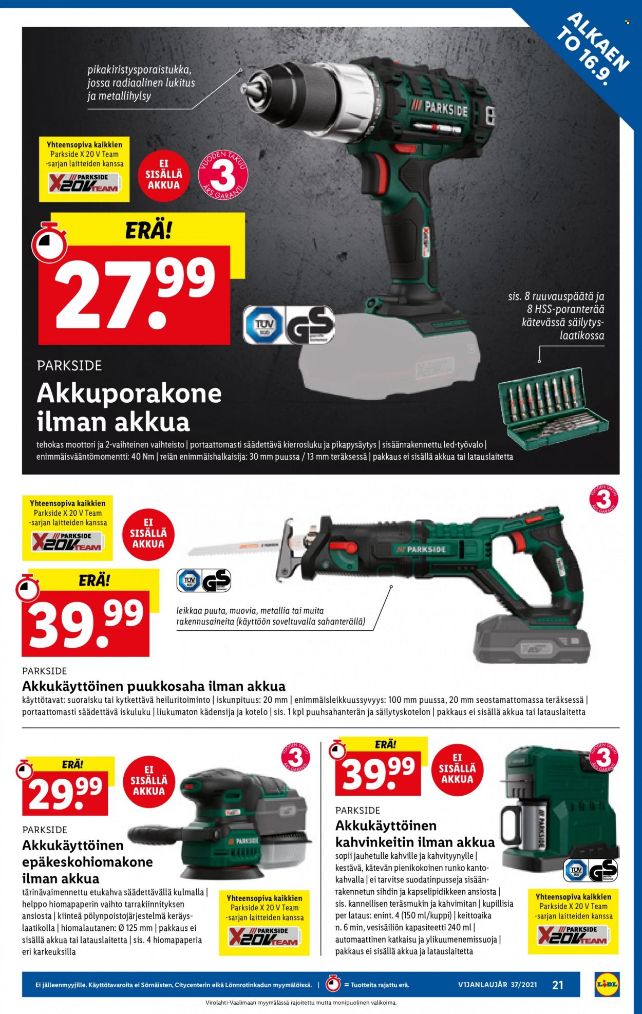 Lidl tarjoukset - 16.09.2021 - 22.09.2021. Sivu 21