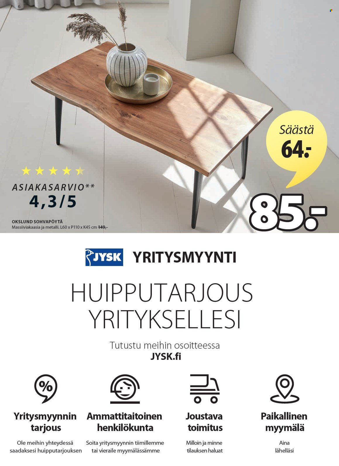 JYSK tarjoukset - 13.09.2021 - 19.09.2021. Sivu 6