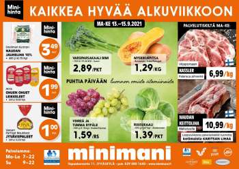 Minimani tarjoukset  - 13.09.2021 - 15.09.2021.
