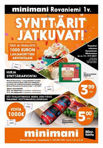 Minimani tarjoukset  - 15.09.2021 - 19.09.2021.