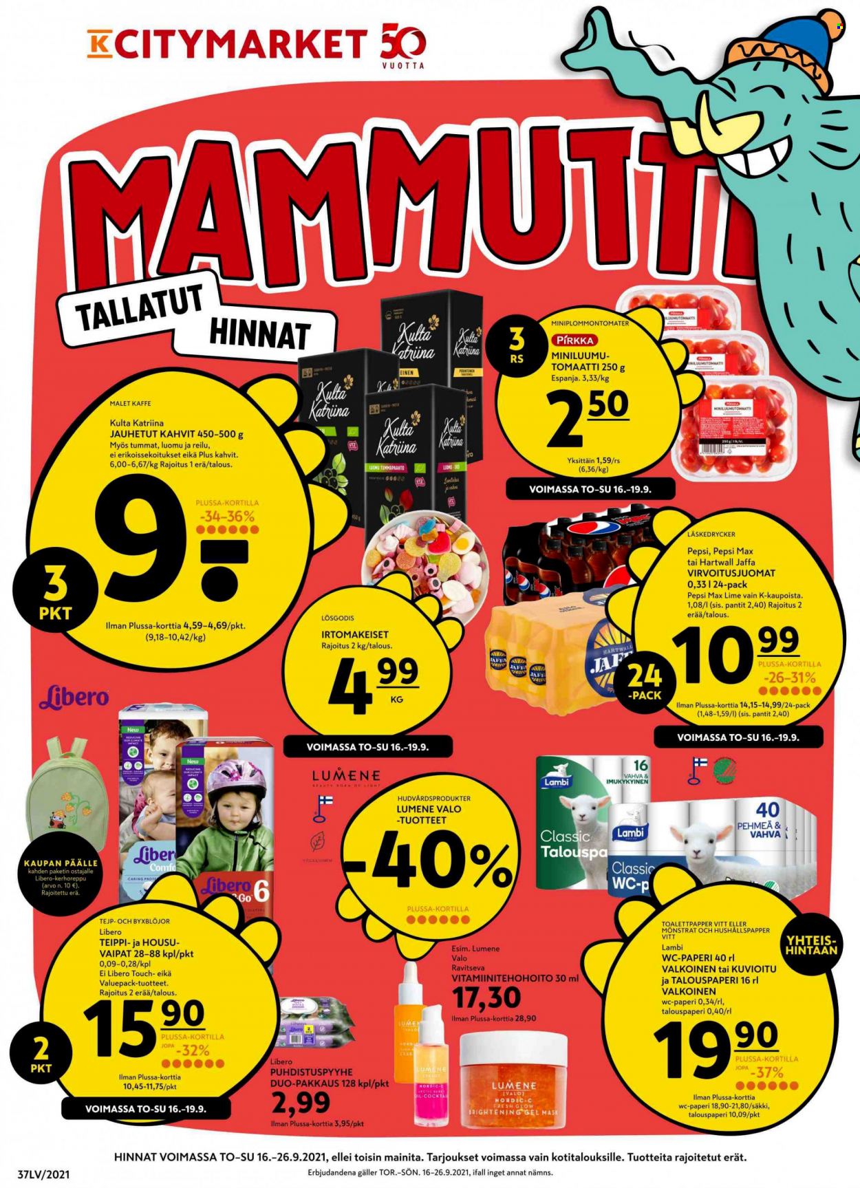 K-citymarket tarjoukset - 16.09.2021 - 26.09.2021. Sivu 1
