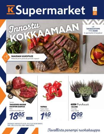 K-Supermarket tarjoukset  - 16.09.2021 - 19.09.2021.