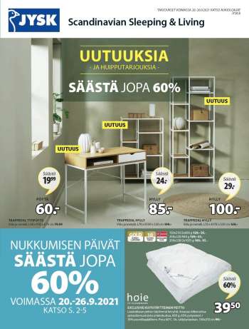 JYSK tarjoukset  - 20.09.2021 - 26.09.2021.
