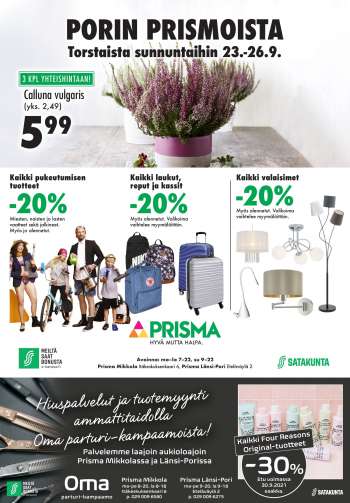 Prisma tarjoukset  - 23.09.2021 - 26.09.2021.