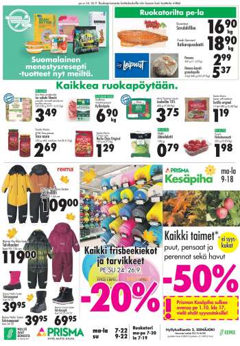 Prisma tarjoukset  - 24.09.2021 - 26.09.2021.