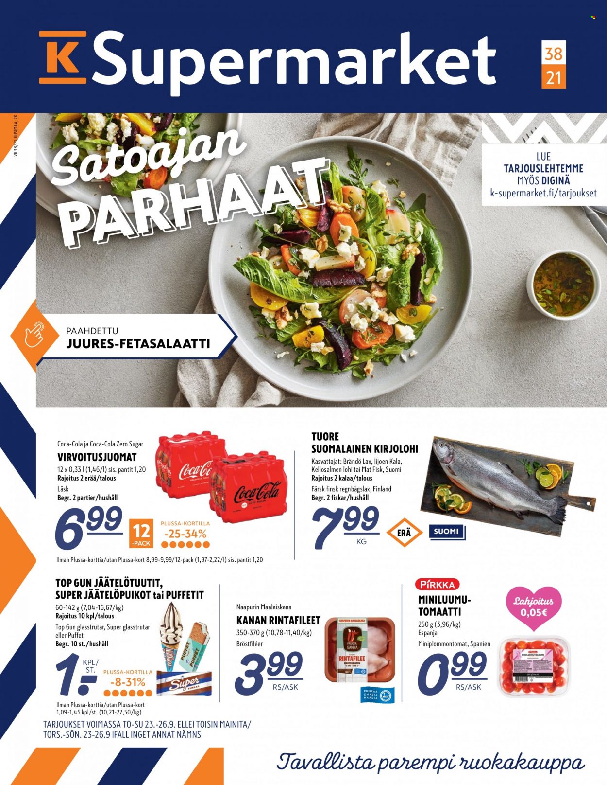 K-Supermarket tarjoukset - 23.09.2021 - 26.09.2021. Sivu 1