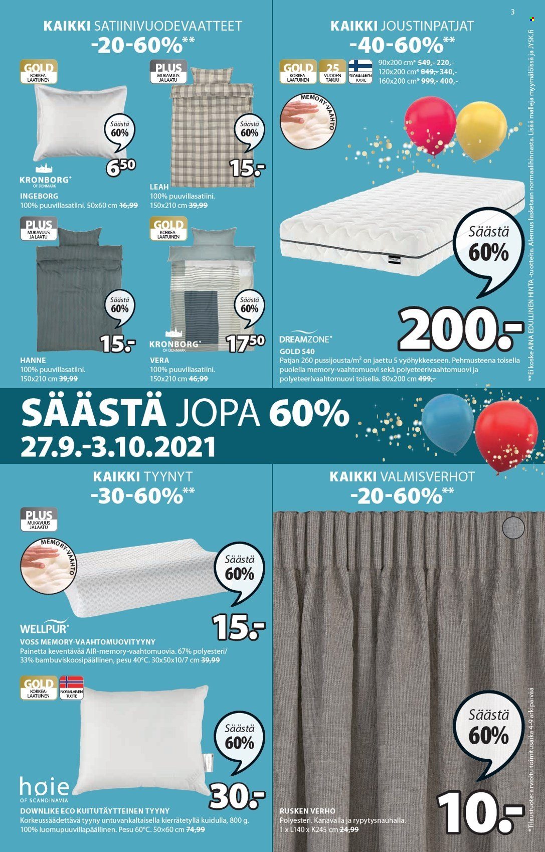 JYSK tarjoukset - 27.09.2021 - 10.10.2021. Sivu 3