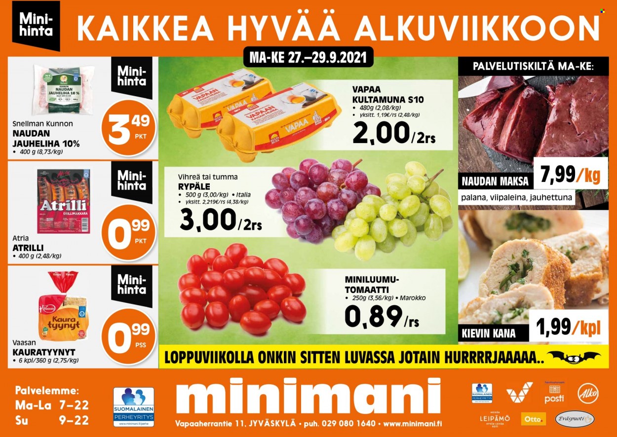 Minimani tarjoukset - 27.09.2021 - 29.09.2021. Sivu 1