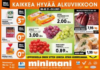 Minimani tarjoukset  - 27.09.2021 - 29.09.2021.