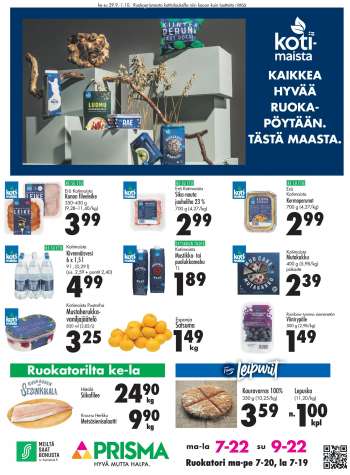 Prisma tarjoukset  - 29.09.2021 - 03.10.2021.