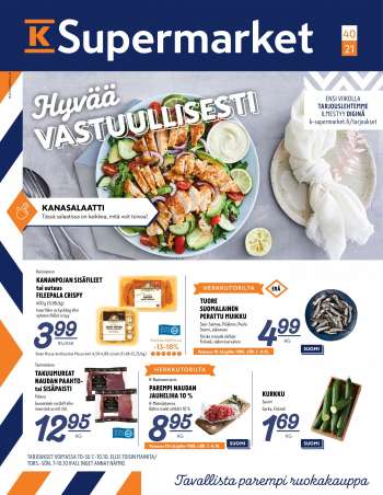 K-Supermarket tarjoukset  - 07.10.2021 - 10.10.2021.