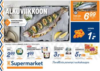 K-Supermarket tarjoukset  - 11.10.2021 - 13.10.2021.