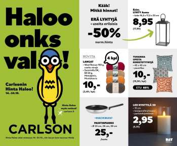 Carlson tarjoukset  - 14.10.2021 - 24.10.2021.