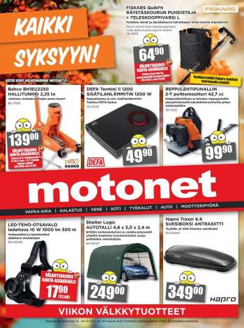 Motonet tarjoukset  - 13.10.2021 - 24.10.2021.