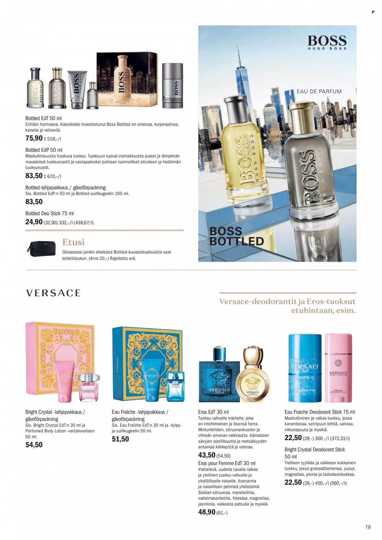 thumbnail - Sokos tarjoukset  - 18.10.2021 - 14.11.2021 - Tarjoustuotteet - eau de parfum, eau de toilette, Versace, deodorantti, lahjapakkaus. Sivu 79.