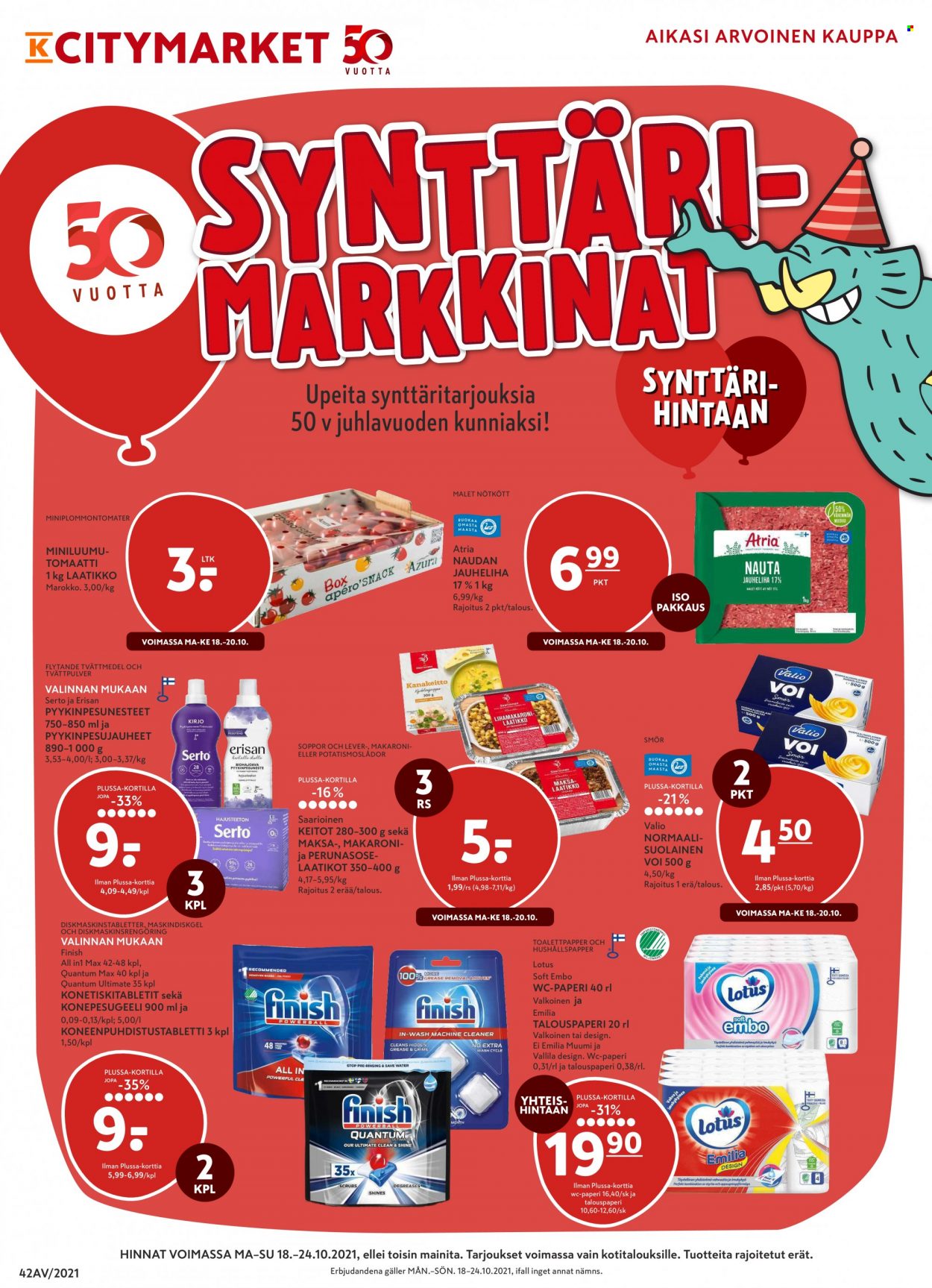 K-citymarket tarjoukset - 18.10.2021 - 24.10.2021. Sivu 1