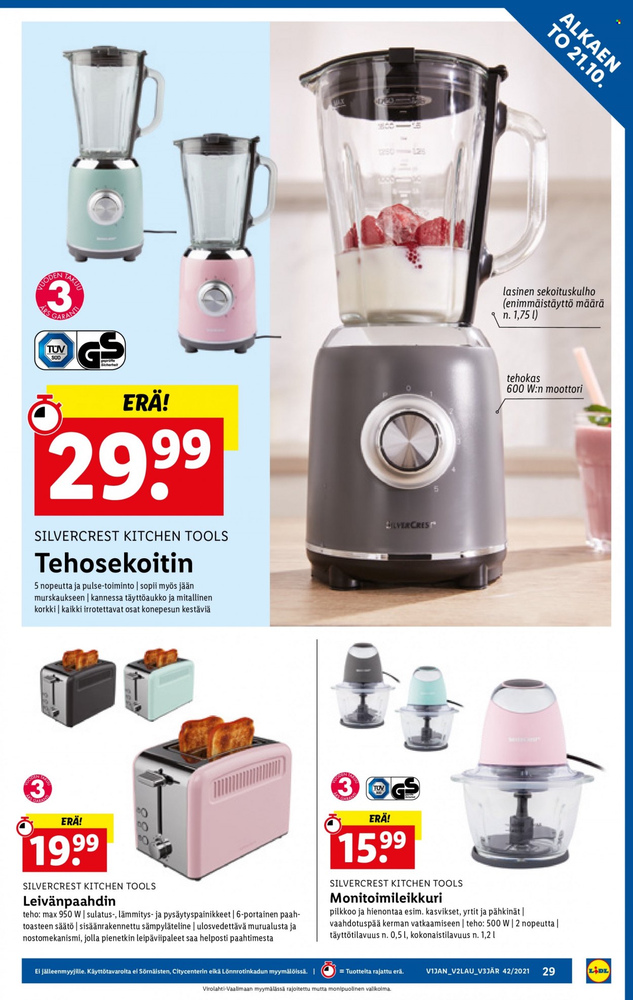 Lidl tarjoukset - 21.10.2021 - 27.10.2021. Sivu 29
