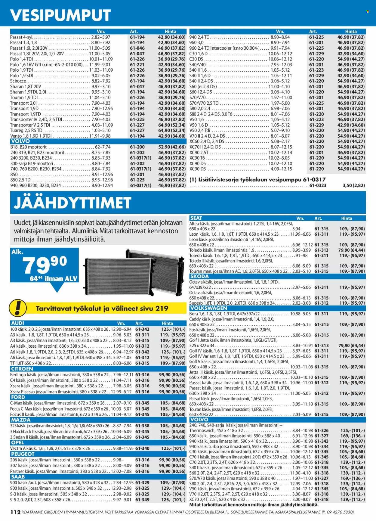 Biltema tarjoukset. Sivu 112