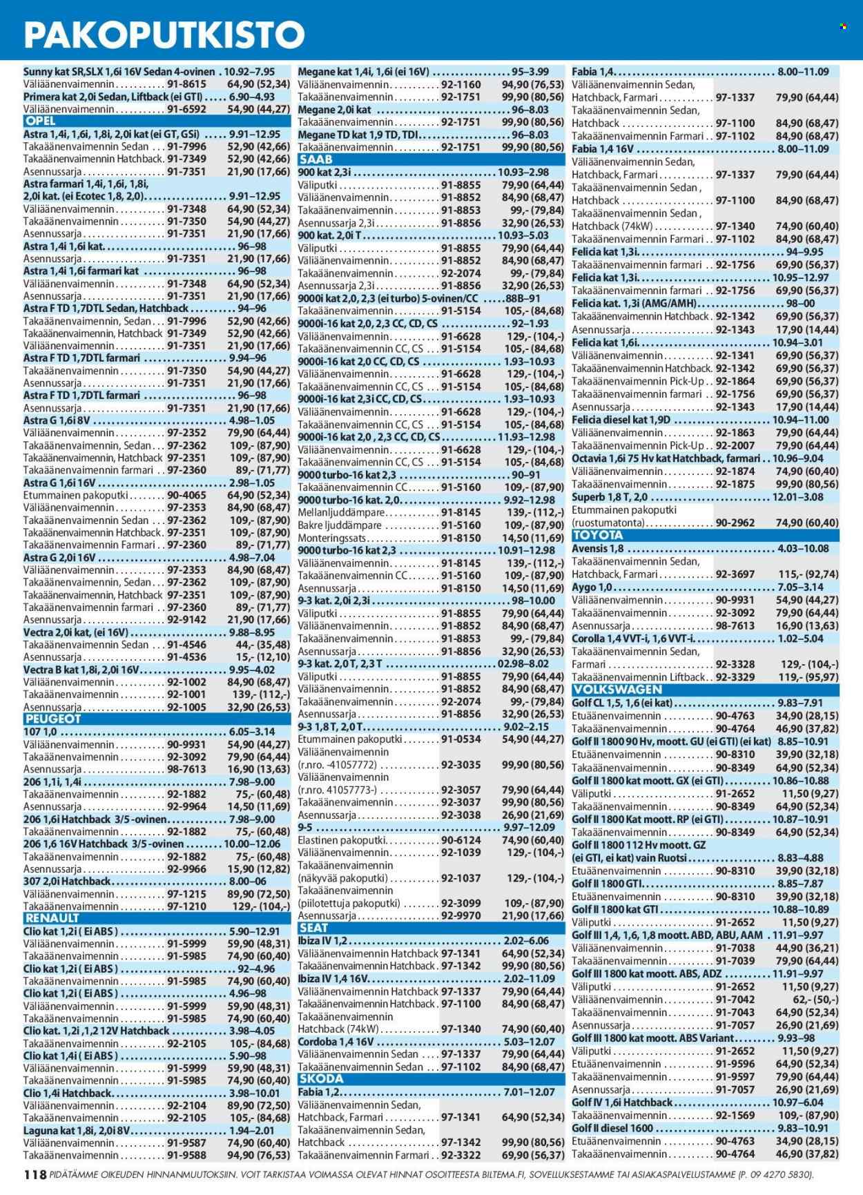 Biltema tarjoukset. Sivu 118