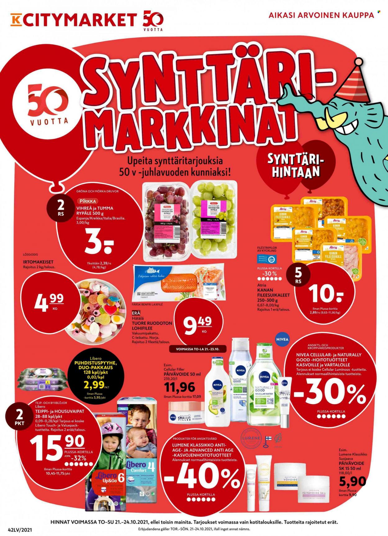 K-citymarket tarjoukset - 21.10.2021 - 24.10.2021. Sivu 1