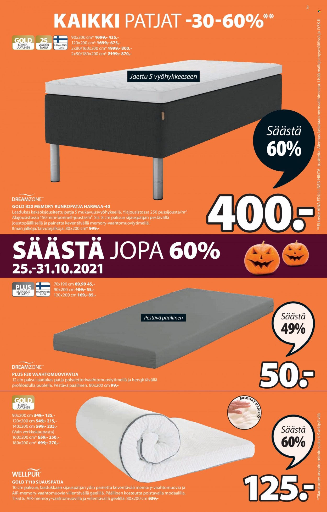 JYSK tarjoukset - 25.10.2021 - 31.10.2021. Sivu 3