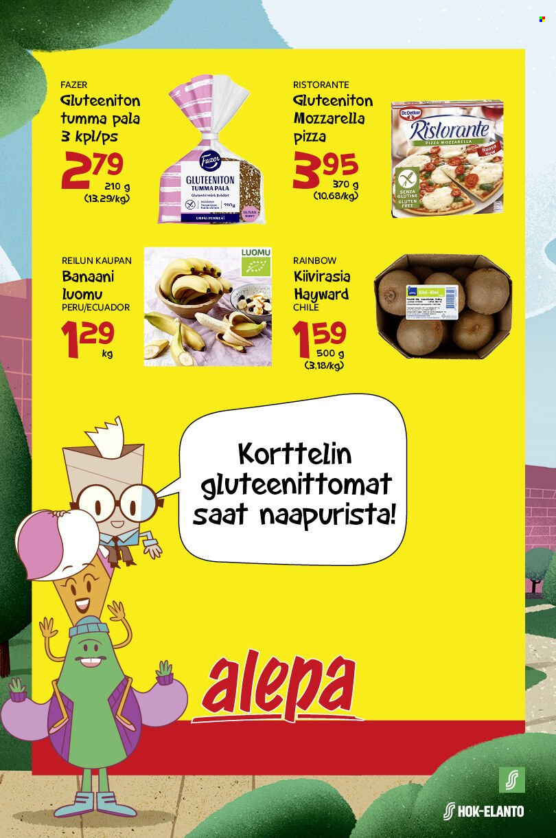 thumbnail - Alepa tarjoukset  - 26.10.2021 - 01.11.2021 - Tarjoustuotteet - banaani, pizza, Karl Fazer. Sivu 1.
