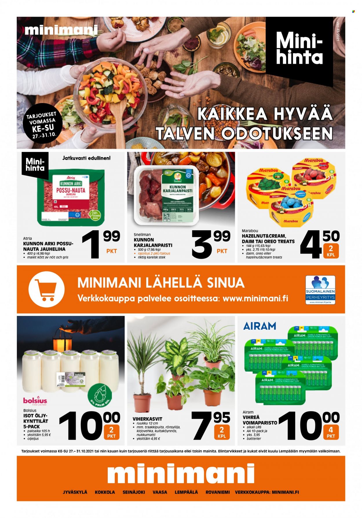 Minimani tarjoukset - 27.10.2021 - 31.10.2021. Sivu 1