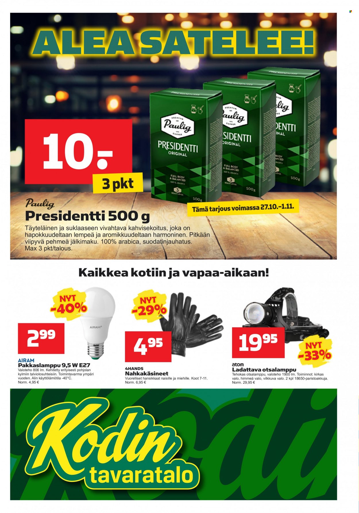 Kodintavaratalo tarjoukset - 25.10.2021 - 03.11.2021. Sivu 1