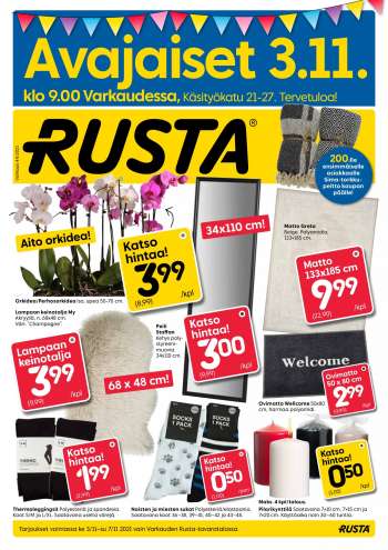 Rusta tarjoukset  - 03.11.2021 - 07.11.2021.