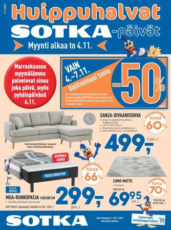 Sotka tarjoukset  - 04.11.2021 - 25.11.2021.