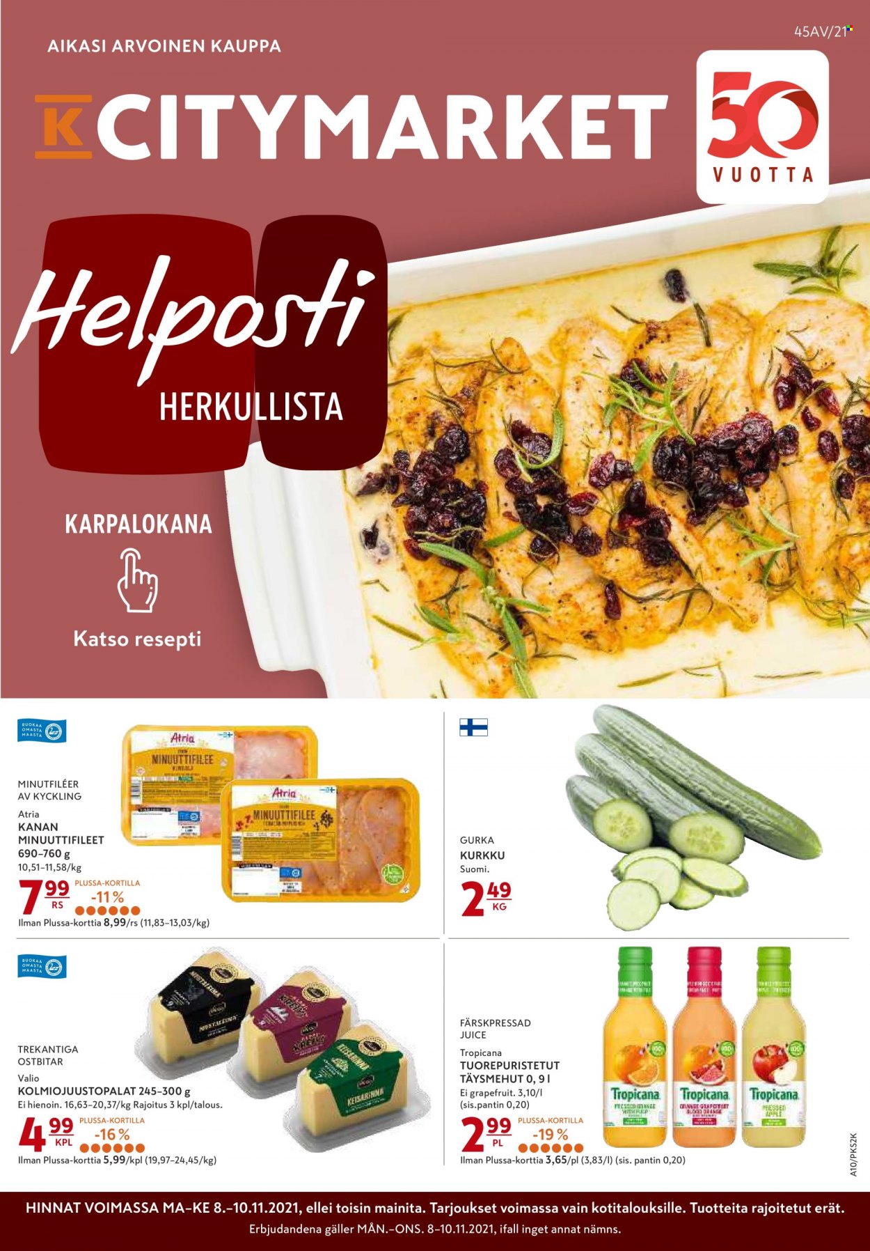 K-citymarket tarjoukset - 08.11.2021 - 10.11.2021. Sivu 1