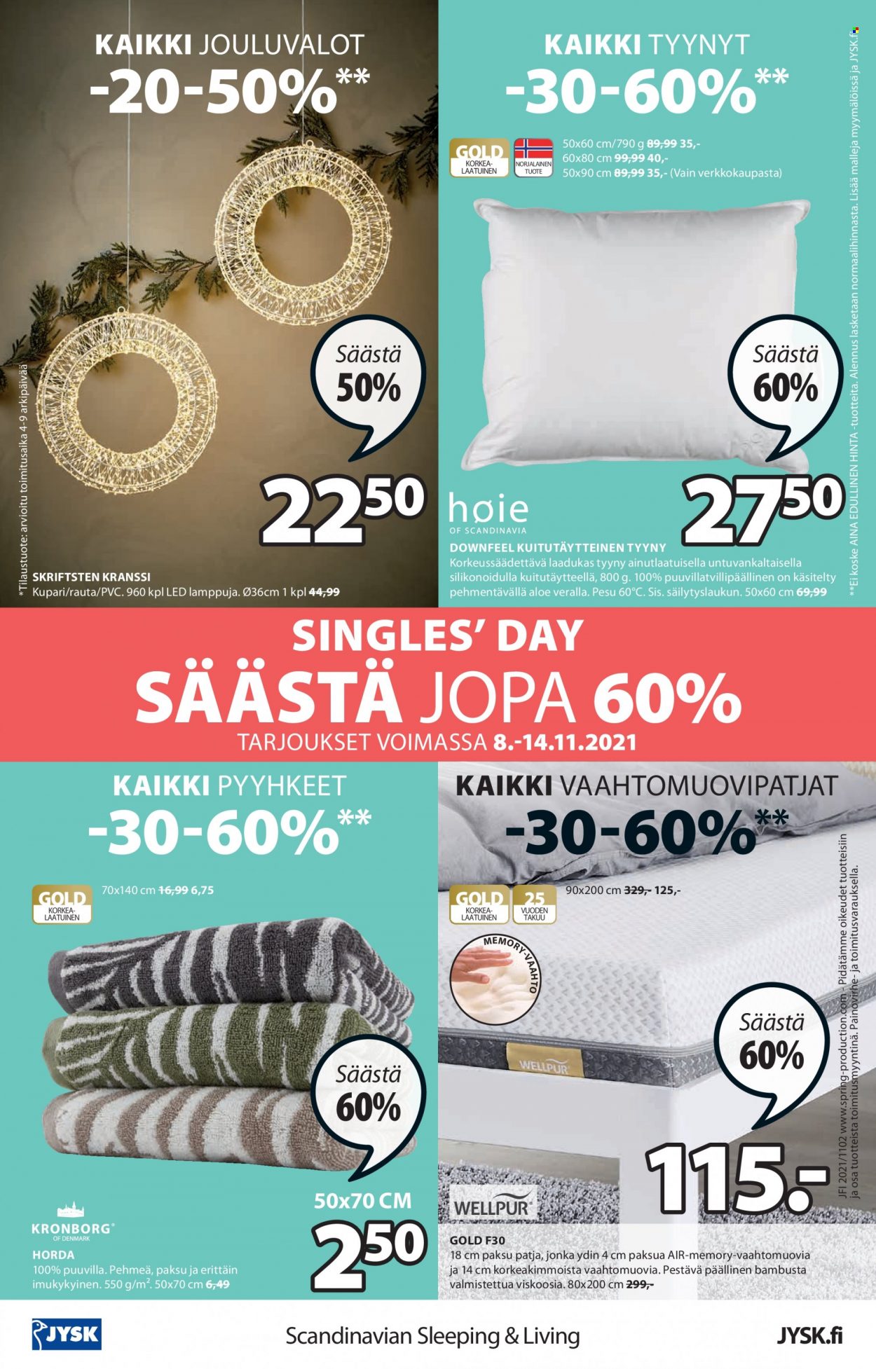 JYSK tarjoukset - 08.11.2021 - 14.11.2021. Sivu 16