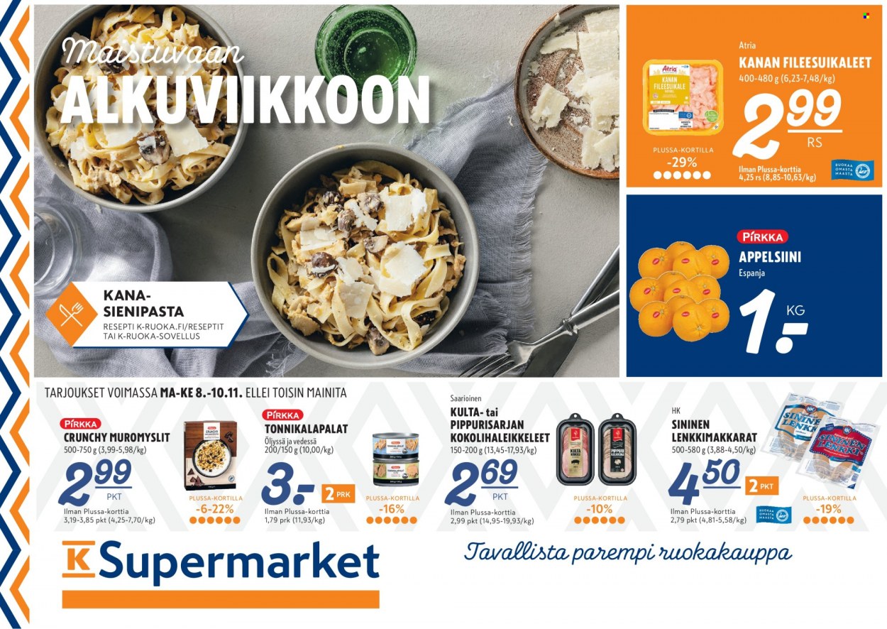 K-Supermarket tarjoukset - 08.11.2021 - 10.11.2021. Sivu 1