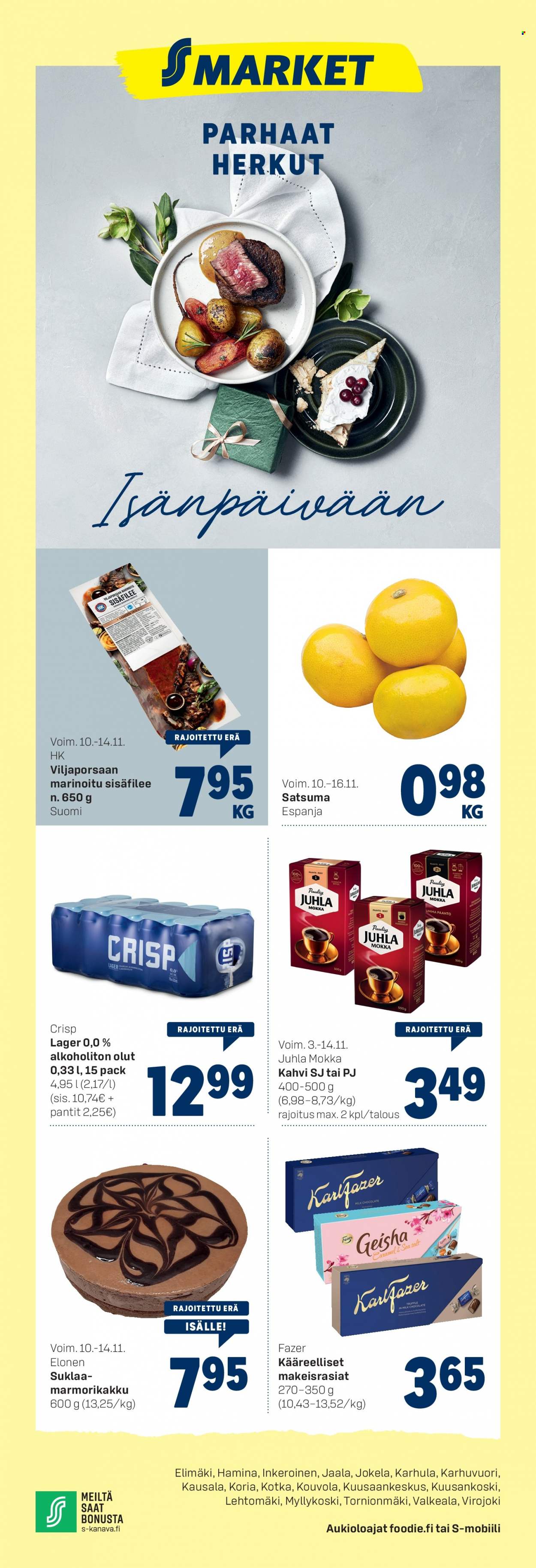 S-market tarjoukset - 10.11.2021 - 14.11.2021. Sivu 1