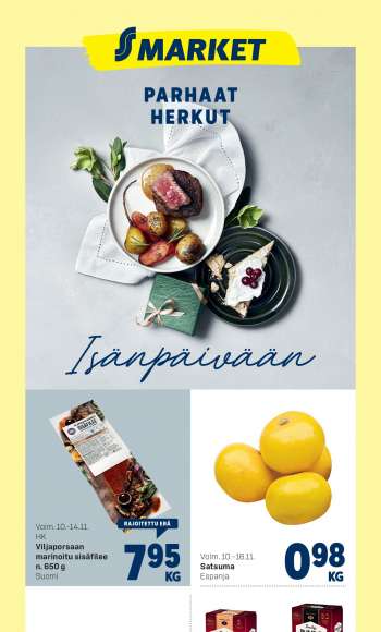 S-market tarjoukset  - 10.11.2021 - 14.11.2021.