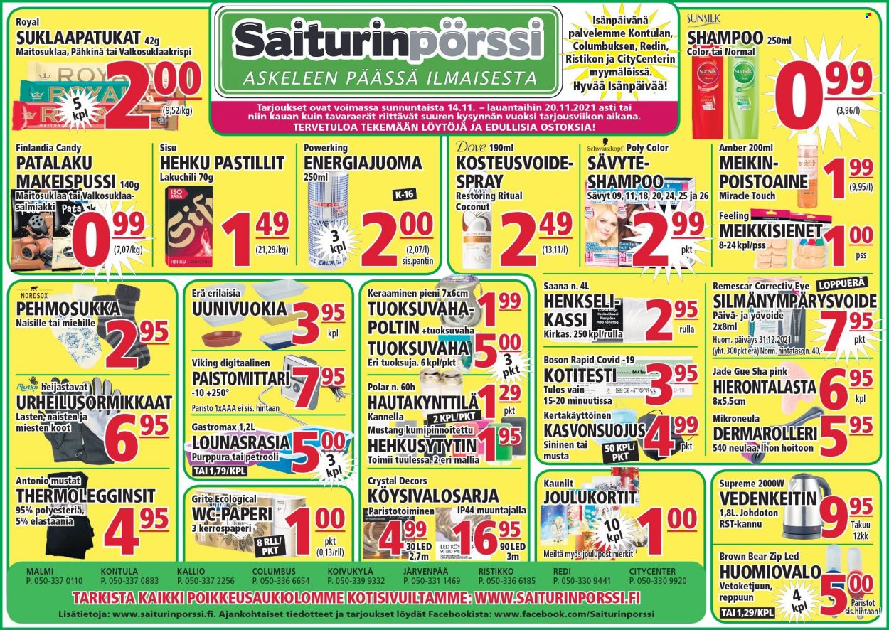 Saiturinpörssi tarjoukset - 14.11.2021 - 20.11.2021. Sivu 1