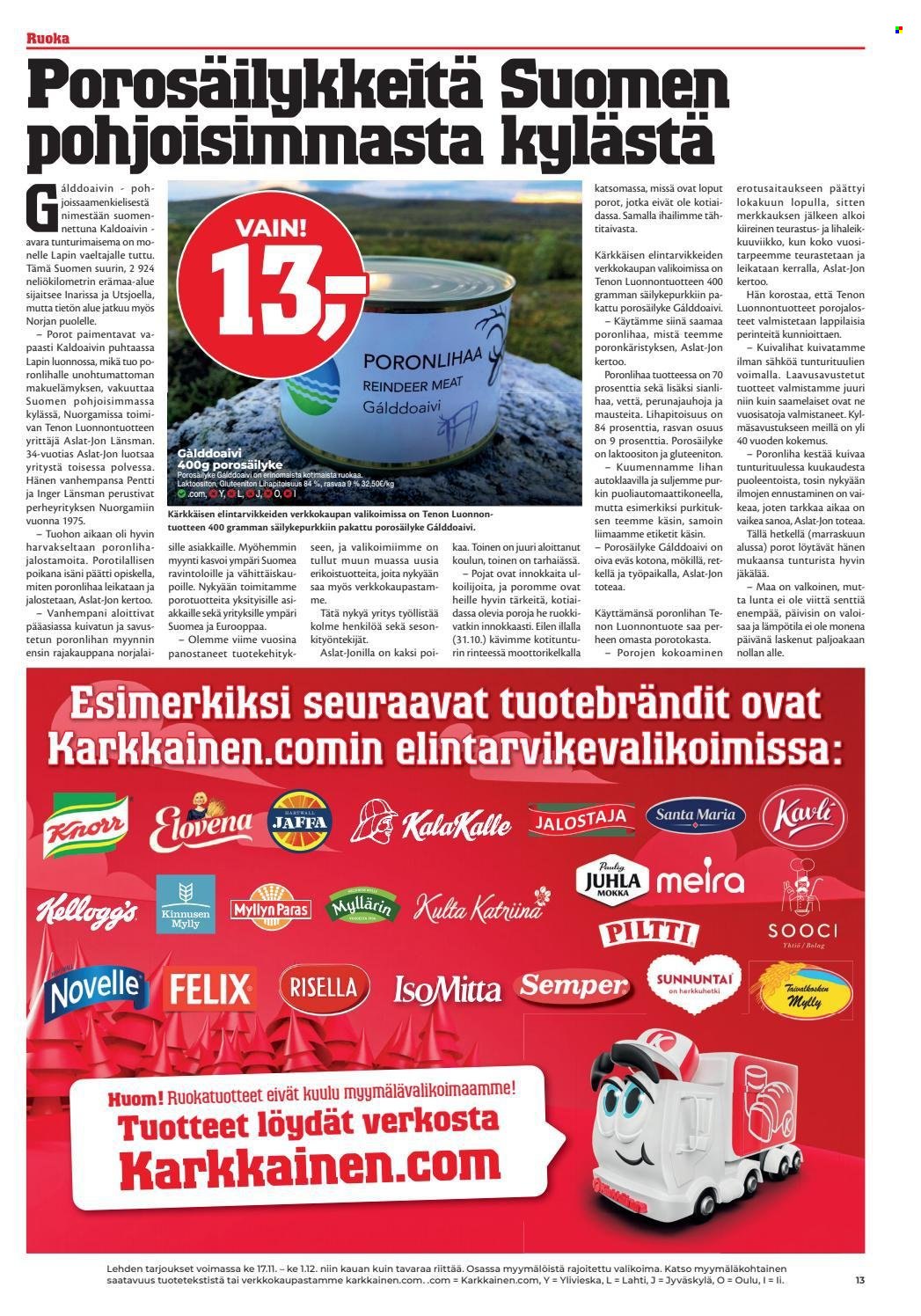 Kärkkäinen tarjoukset - 17.11.2021 - 01.12.2021. Sivu 13