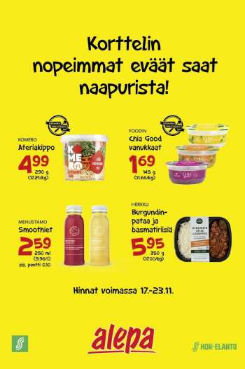 Alepa tarjoukset  - 17.11.2021 - 23.11.2021.