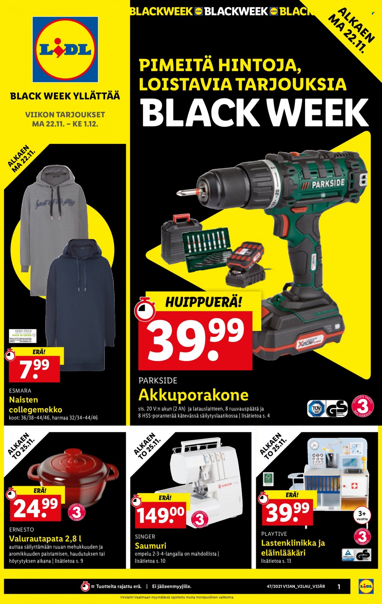 Lidl tarjoukset - 22.11.2021 - 01.12.2021. Sivu 1